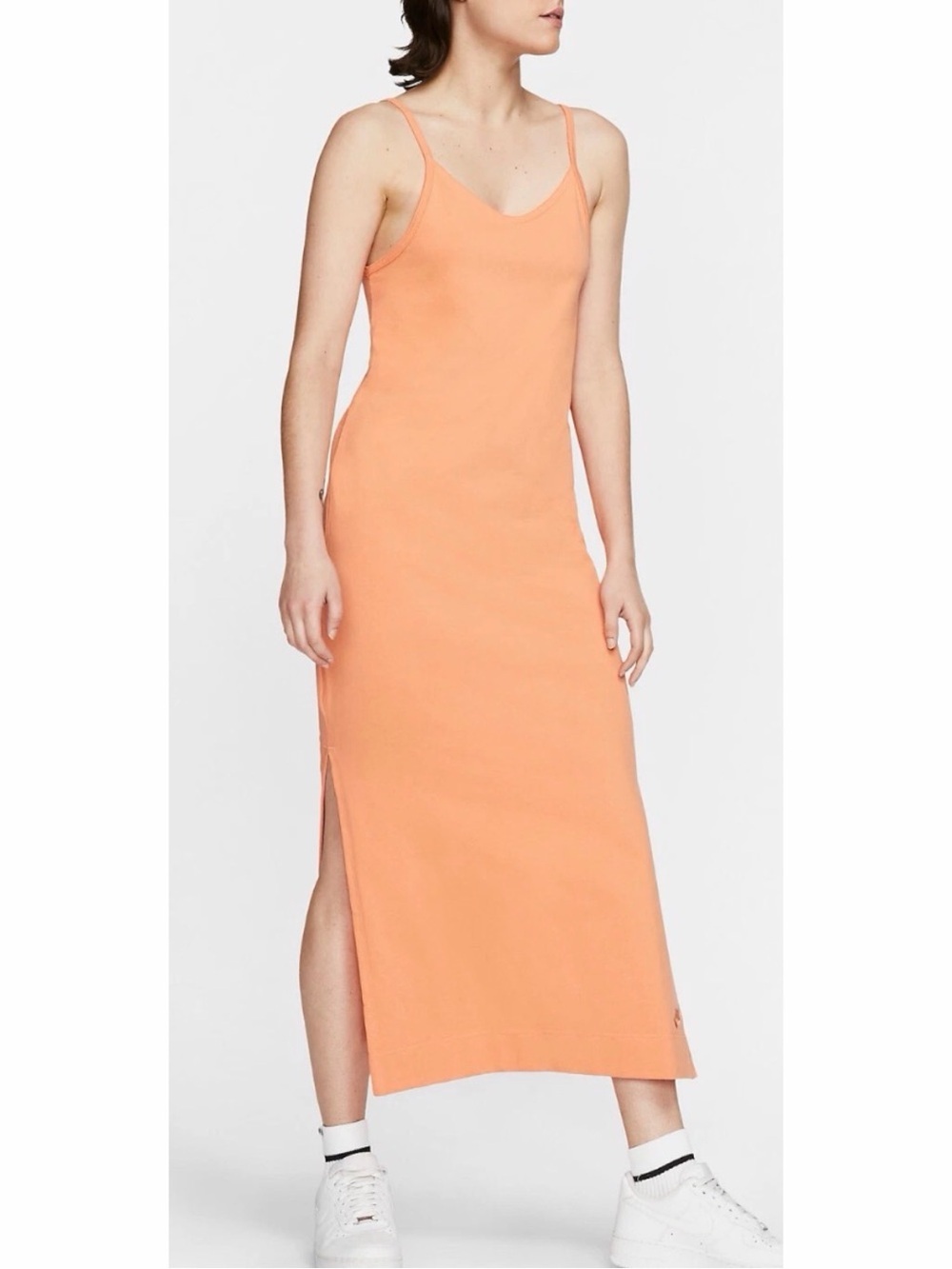 Nike Jersey Sleeveless Midi Dress Peach